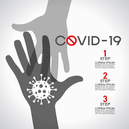 Modern medical WEB BANER. Coronavirus background. Virus Cell Icon. Stop corona virus concepts.のイラスト素材