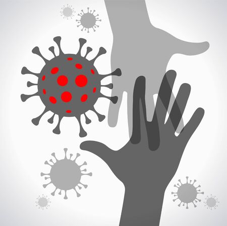 Modern medical WEB BANER. Coronavirus background. Virus Cell Icon. Stop corona virus concepts.のイラスト素材