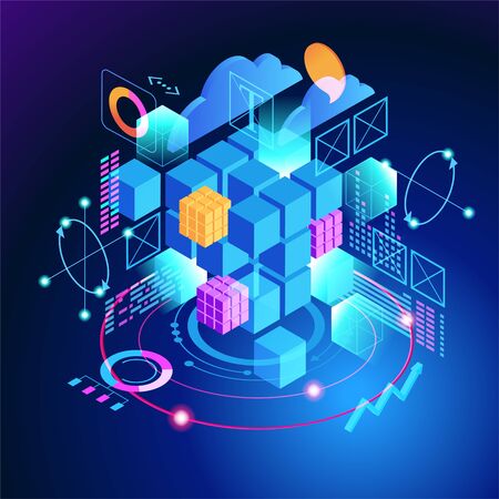 Programming web banner. Technology process of Software developmentのイラスト素材