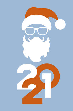 Vector 2021 Happy New Year background. Ð¡hristmas card. Holiday gift card, Festive poster, web banner, header for website. Winter season with traditional elements. Flat vector illustration.のイラスト素材