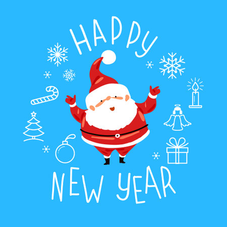 Vector 2021 Happy New Year background. Ð¡hristmas card. Holiday gift card, Festive poster, web banner, header for website. Winter season with traditional elements. Flat vector illustration.のイラスト素材