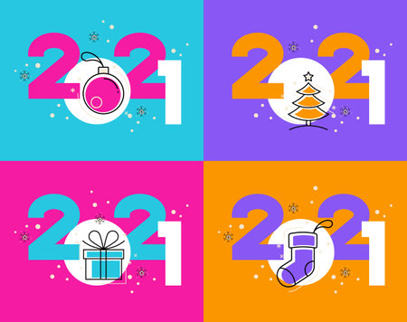 Vector 2021 Happy New Year background. christmas card.のイラスト素材