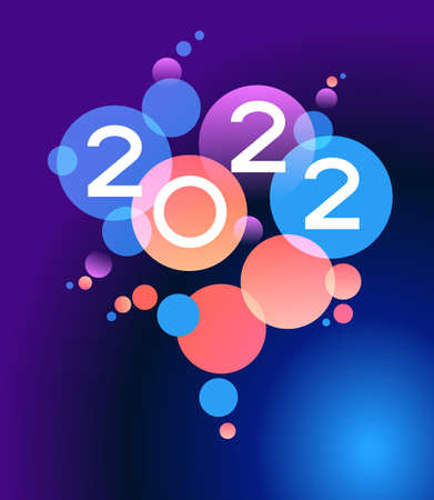Vector 2022 Happy New Year background. The file is saved in the version 10 EPS. This image contains transparency.のイラスト素材