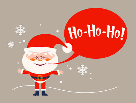 Merry Christmas banner. Flat modern design. Vector design new year with Santa Clausのイラスト素材