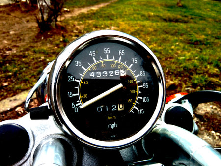 the speedometer of a motorcycle