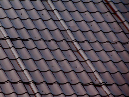 roof of a house in Maramuresの写真素材