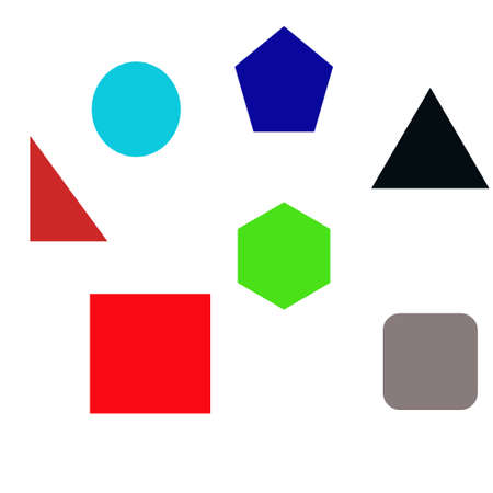 geometric shapes isolated on white - illustratioの写真素材