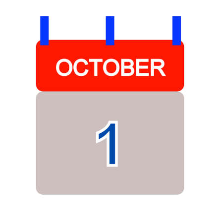 calendar tab with October 1 - illustrationの写真素材
