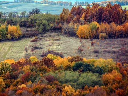 Autumn landscape in Maramures, Romaniaの写真素材