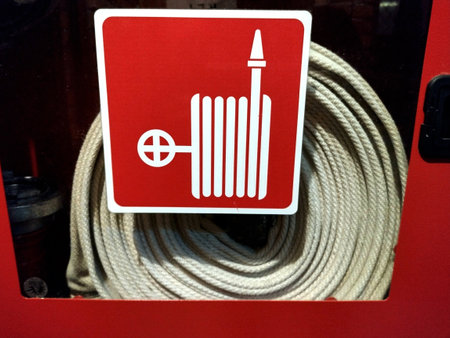 fire hose and related posterの写真素材