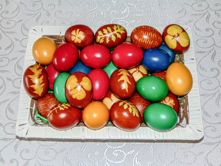 Easter eggs in a basket - Maramures, Romania
