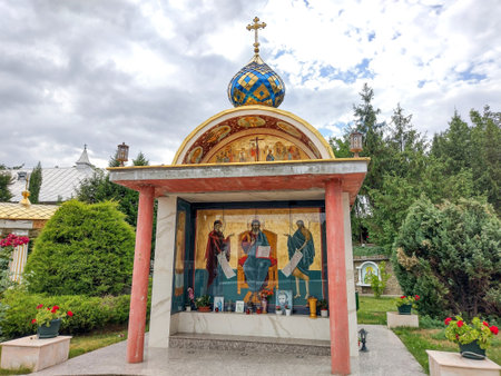 Oradea, Romania - July 11 2022: detail from the Holy Cross Orthodox Monasteryのeditorial素材