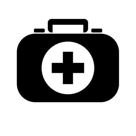 first aid kit icon illustration isolated on whiteの写真素材