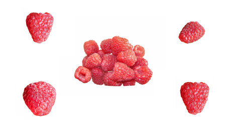 Raspberry isolated on white backgroundの写真素材