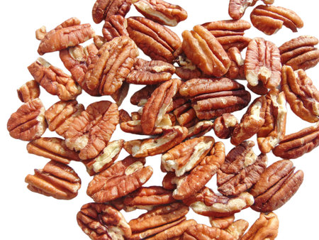 Pecan nuts isolated on white background