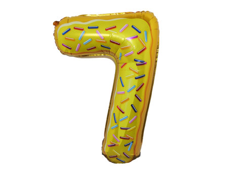 Colorful ballon with number seven. Used for birthdays