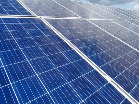 Power solar panels. Alternative clean green energy concept