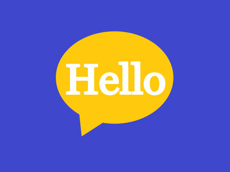 Hello message in a speech bubble. Hello illustration