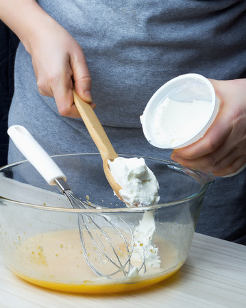 Making sponge cake. Series.の写真素材
