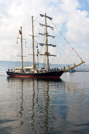 Varna, Bulgaria - October 01: international Tall Ships fleet is returning to the Black Sea 2016.the SCF Black Sea Tall Ships Regatta. The Russian "Kruzenshtern".のeditorial素材