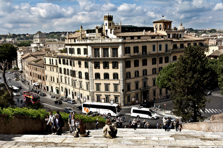 Rome, Italy - April 15, 2017: Panoramic view over the historic center of Rome, Italyのeditorial素材