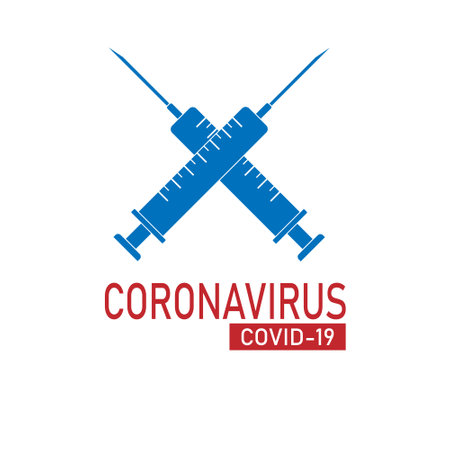 vector illustration of coronavirus with lettering and bokteriaのイラスト素材