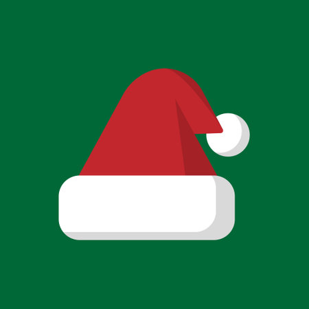 Christmas stuff like Christmas hat, Christmas stocking, candy cane, Christmas ballのイラスト素材