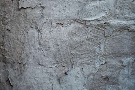 Brick wall with the whitewash falling off fragment as a background texture. Vintage or grungy white background of natural cement or stone old texture as a retro pattern wall.の写真素材