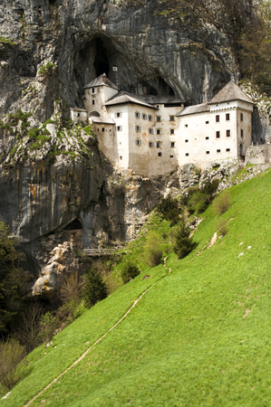 Castle carved in rock, Predjama, Sloveniaのeditorial素材