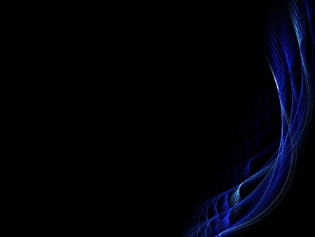 Dark background with blue twists on the right sideの写真素材