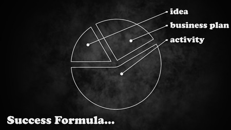 Necessary components for successful business, infographics against a dark background.の写真素材