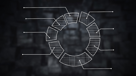 White infographics template on a dark out-of-focus background.の写真素材