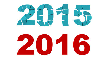 New year 2016 isolated on a white background