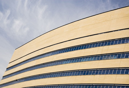 Close up view of a modern skyscraper