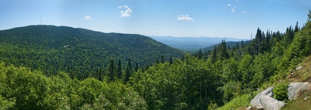 Panoramic view of the park Mont-Megantic in Quebec Canadaの写真素材