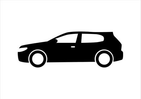 Modern car hatchback flat icon. Illustration isolated on a white background.の写真素材