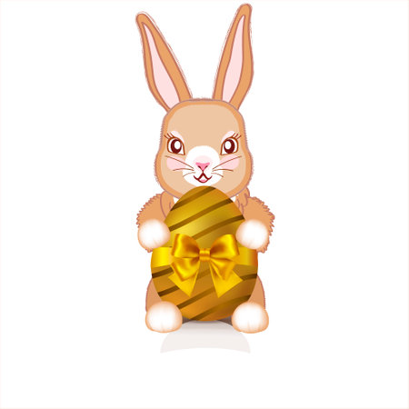 Cute rabbit. Easter Bunny. Can be used for kids or babies t shirt design. Cartoon animal illustrationの写真素材