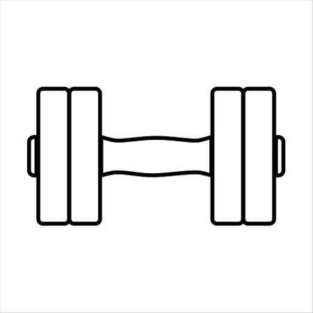 Thin line signs for design logo. Vector Dumbbell icon.Flat design. Black silhouette. Single high-quality outline symbol for web designのイラスト素材