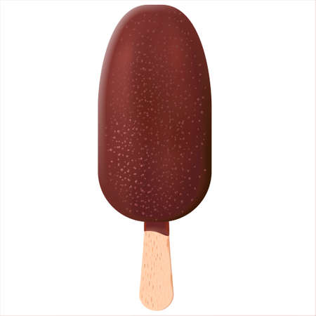 Ice cream covered with chocolate isolated on white-background.のイラスト素材