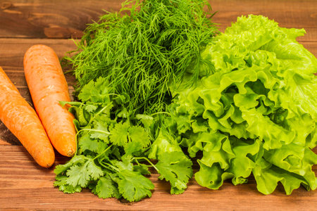 Fresh Vegetables on a Non-Calorie Vegetarian Kitchen Table