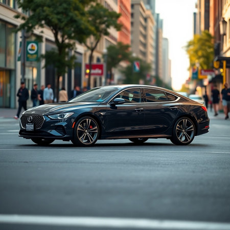 Black Porsche 911 car in Chicago, Illinois.の素材