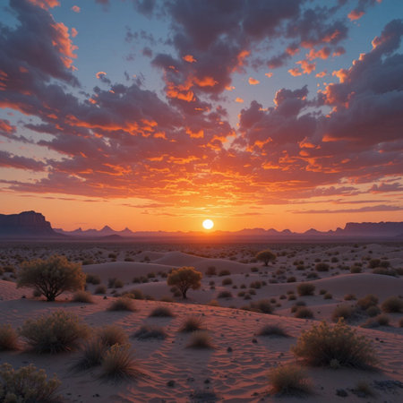Sunset in the desert of Arizona, United States of America.の素材