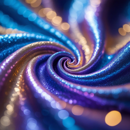 abstract background of glittering fabric with bokeh defocused lightsの素材