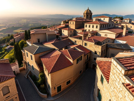 Aerial view of San Gimignano, Tuscany, Italyの素材
