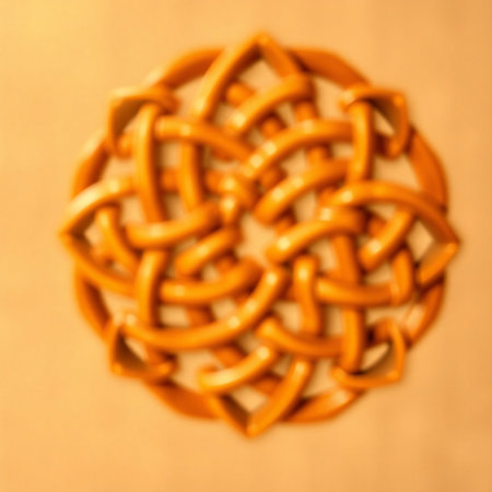 Celtic knots on a light background. Blurred image.の素材