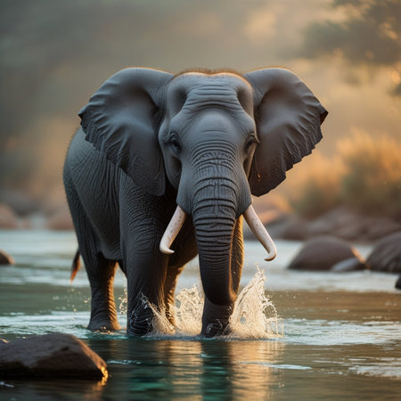 Elephants in Chobe National Park, Botswana, Africaの素材