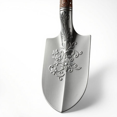 Shovel on a white background. 3D illustration. Vintage style.の素材