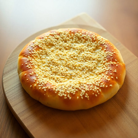 Korean traditional food Yakgwa, round bread with sesameの素材