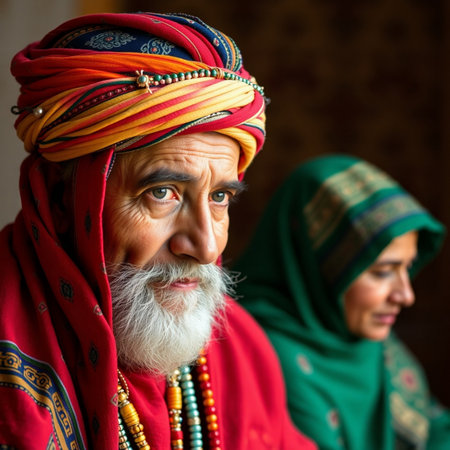 Portrait of an old man in a turbanの素材
