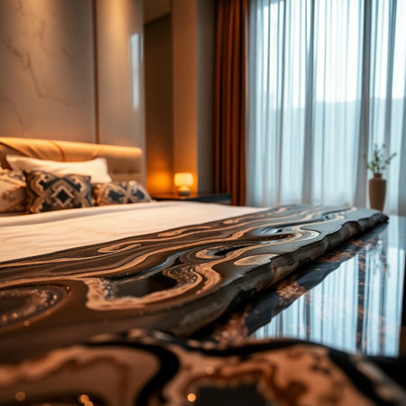 luxury bedroom interior with luxury decoration in hotel resort - Vintage Light Filterの素材